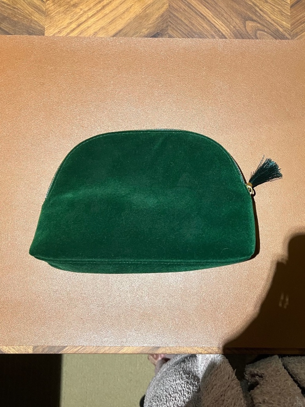 Seint Velvet Clutch / Make Up Bag - Emerald Green